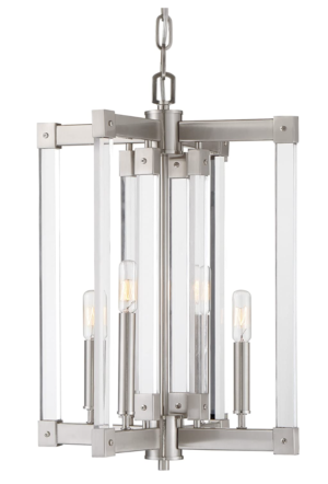 Amazon Varaluz 292C04SN Halcyon 4-Light Chandelier – Satin Nickel