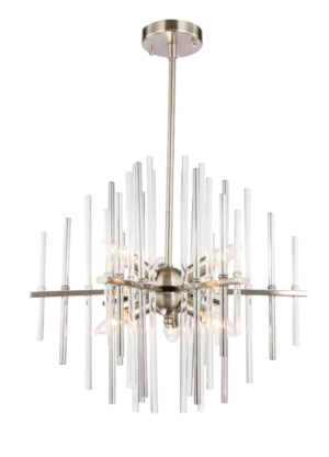 Overstock Woodbridge Lighting 20116 Spires 6-light Chandelier – Satin Nickel