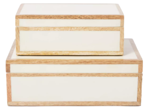 Target 8″ x 5″ Wood Edge Trim with Resin Inlay Decorative Box Ivory – Threshold™ designed with Studio McGee