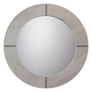Lamps Plus Owen Gray Washed Wood 36” Round Mirror