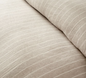 Pottery Barn Belgian Flax Linen Striped Duvet Cover & Shams – Flax