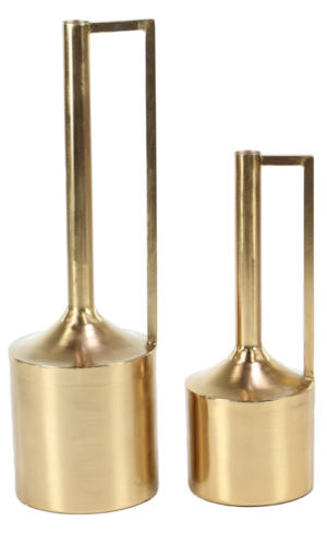 Overstock Strick & Bolton Buri Gold Long-spouted Vases (Set of 2)