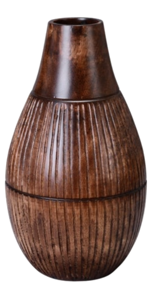 Overstock Villacera Handmade Round Vase Mango Wood Tear Drop Shape – 11″ – Brown