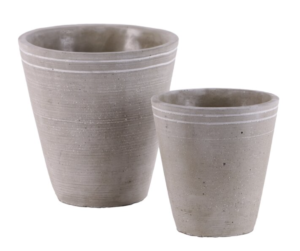 Wayfair Ja Round Rim 2-Piece Cement Pot Planter Set