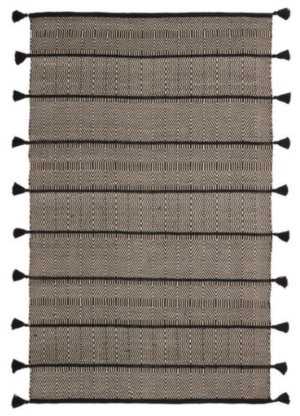 World Market Ivory And Black Geometric Reversible Ash Indoor Outdoor Rug
