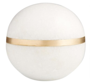 World Market Marble Sphere With Brass Inlay Decor