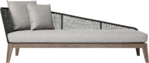 Bellacor Netta Feather Gray Fabric Outdoor Right Chaise