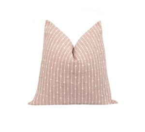 Etsy Blush Pillow Cover, Double Sided Woven Throw Pillow, Textured Blush Pink Pillow Cover, 18 20 22 Chunky Stripe Pillow Cover, Blush Room Decor