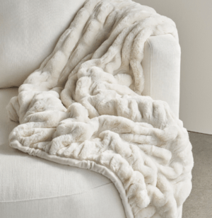 Pottery Barn Faux Fur Ruched Throw