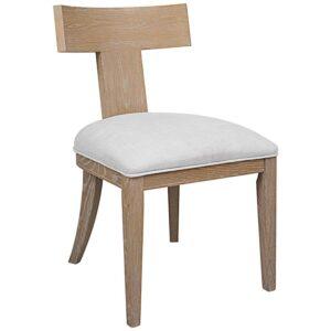 Lamps Plus Uttermost Idris White Fabric Armless Chair