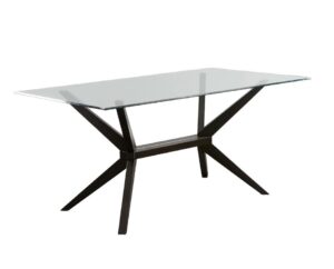 Wayfair Catuy Glass Top Solid Wood Base Dining Table
