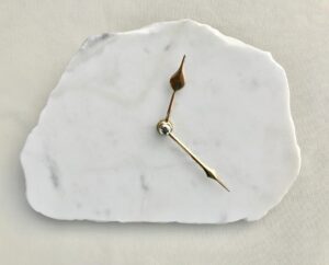 Etsy Hand chipped Large Irregular Shaped White Marble Desk/Wall Clock/Personalised Momento