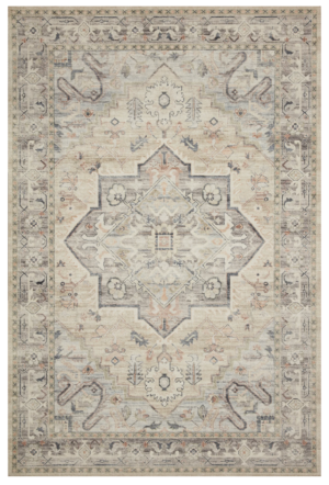 Home Depot LOLOI II Hathaway Multi/Ivory 5 ft. x 7 ft. 6 in. Traditional Distressed Printed Area Rug
