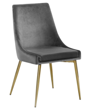 Cymax Meridian Furniture Karina Gray Velvet Dining Chair