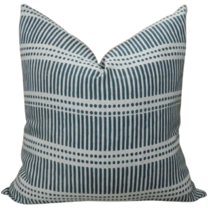 Etsy Walter G Dash Dot Indian Teal-Indigo Blue Decorative Throw Pillow Cover Hand Printed High End Designer Linen Fabric Made to Order/Australia