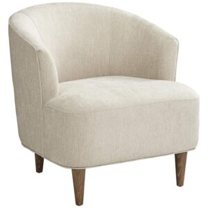 Lamps Plus Herringbone Beige Fabric Modern Accent Chair