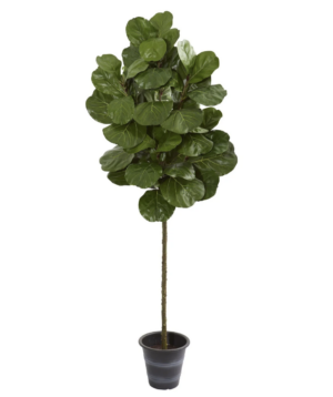 Nearly Natural 6.5’ Fiddle Leaf Artificial Tree With Decorative Planter