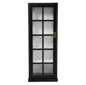 Cymax SEI Furniture Burland Transitional Wood Tall Curio Cabinet in Black