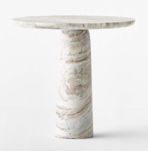 CB2 Babylon 30″ Round Torrento Grey Marble Bistro Table