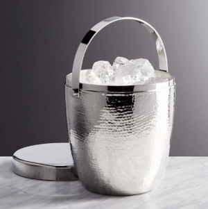 Crate & Barrel Graham Hammered Metal Ice Bucket