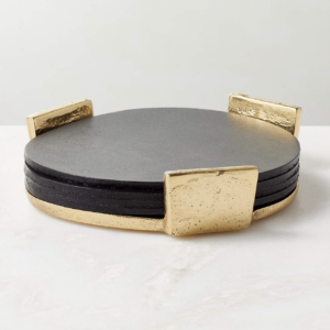 CB2 Pebble Leather Coasters Set of 4