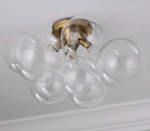 Shades of Light Bowlby Semi-Flush Ceiling Light Brass