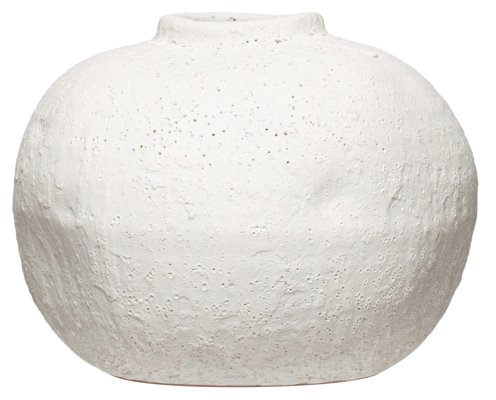 Amazon Creative Co-Op Terra Cotta, Matte White, Volcano Finish Vase